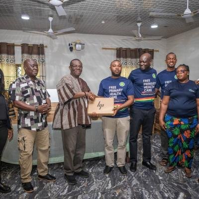 Hon. Bedzrah Donates Supplies and Laptops to Digitalize District Healthcare Delivery