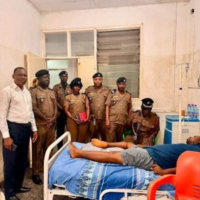 Eastern Regional Fire Command Visits Firefighter Injured in Koforidua Building Collapse