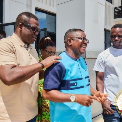 Hon. Edem Kpotosu, Digital Minister Sam George Tour Ho Central to Boost Telecom Connectivity and Youth Coding